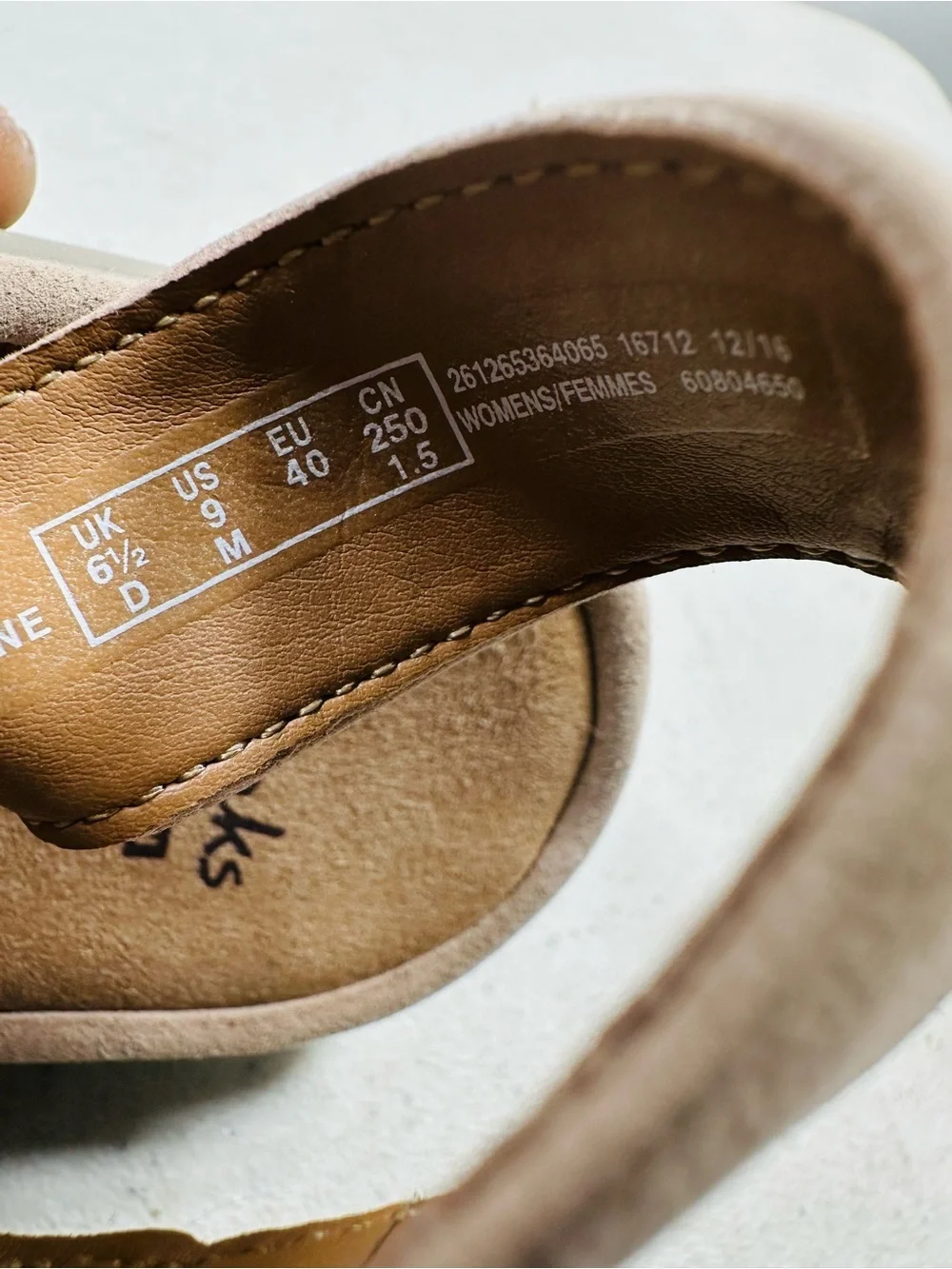 Clarks Women’s Light Taupe Triple-Strap Wedge Sandals